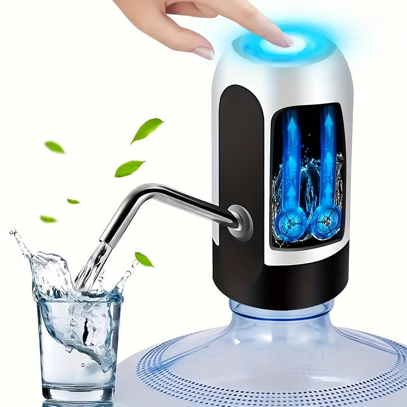 1pc Portable Electric Water Dispenser, USB Rechargeable, Fits 3-5 Gallon Bottles, Automatic Pumping For Home & Camping, Easy Operation, 2.76inch Base