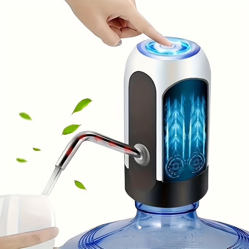 1pc Portable Electric Water Dispenser, USB Rechargeable, Fits 3-5 Gallon Bottles, Automatic Pumping For Home & Camping, Easy Operation, 2.76inch Base