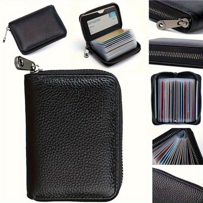 PU Leather Card Holder (New) Mini Card Holder, 22 Card Slots Business Card Case Purse Credit Card Holder Wallet