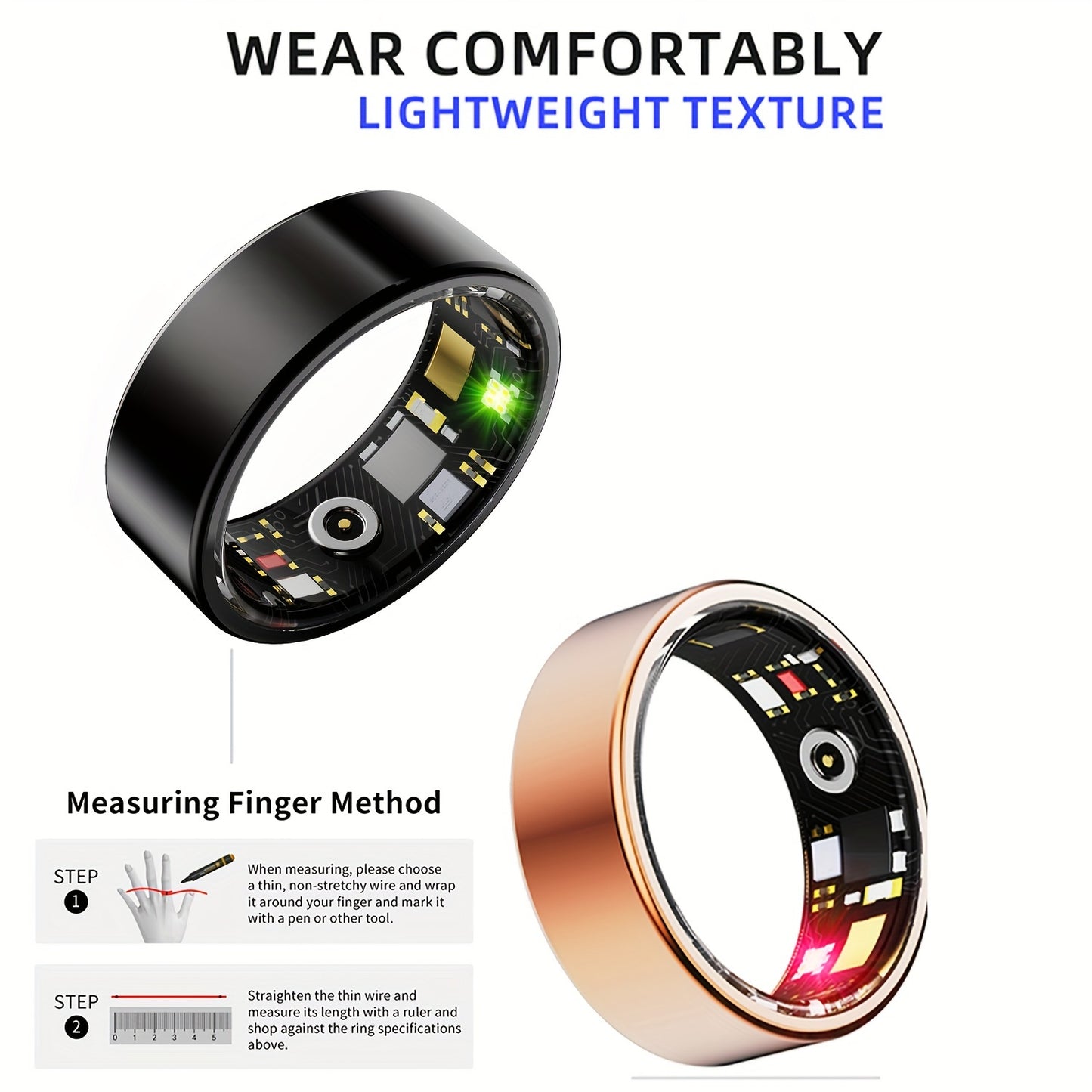 Smart Fitness Ring for Men & Women: Sleep & Activity Tracking, Health Monitor, Wearable Fitness Tracker