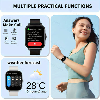 New Smart Watch With Wireless Calling/receiving, Multiple Sports Modes, Camera Control, Message Notification, Borderless Ultra-thin Design, Suitable For Android And IPhone, Unisex As A Gift