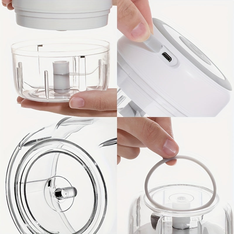 1 piece 250ml USB Rechargeable Garlic Mixer and Electric Shredder - Small Automatic Cooking Machine for Multi-Scene Use - Available in Various Colors