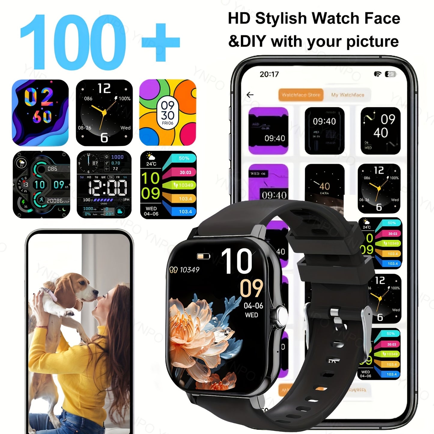 New Smart Watch With Wireless Calling/receiving, Multiple Sports Modes, Camera Control, Message Notification, Borderless Ultra-thin Design, Suitable For Android And IPhone, Unisex As A Gift