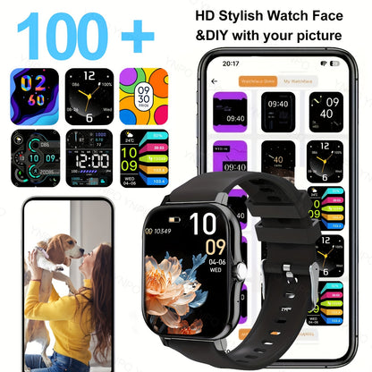 New Smart Watch With Wireless Calling/receiving, Multiple Sports Modes, Camera Control, Message Notification, Borderless Ultra-thin Design, Suitable For Android And IPhone, Unisex As A Gift