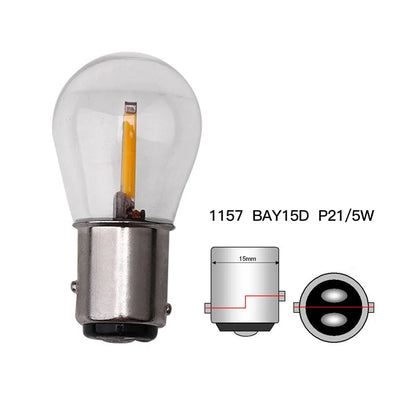 2pcs 1156 P21W BA15S 1157 BAY15D LED COB Filament Chip Car Reverse Bulb Parking Lamp Auto Brake Lights 12V Red White Yellow