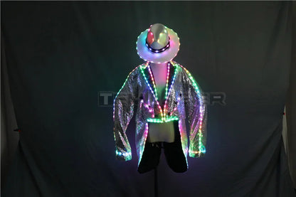 LED Luminous Suit Holloween Led Clothes Jacket Pant Creative Dance Light Costume Luminous Clothes Waterproof Glow Costumes