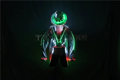 LED Luminous Suit Holloween Led Clothes Jacket Pant Creative Dance Light Costume Luminous Clothes Waterproof Glow Costumes