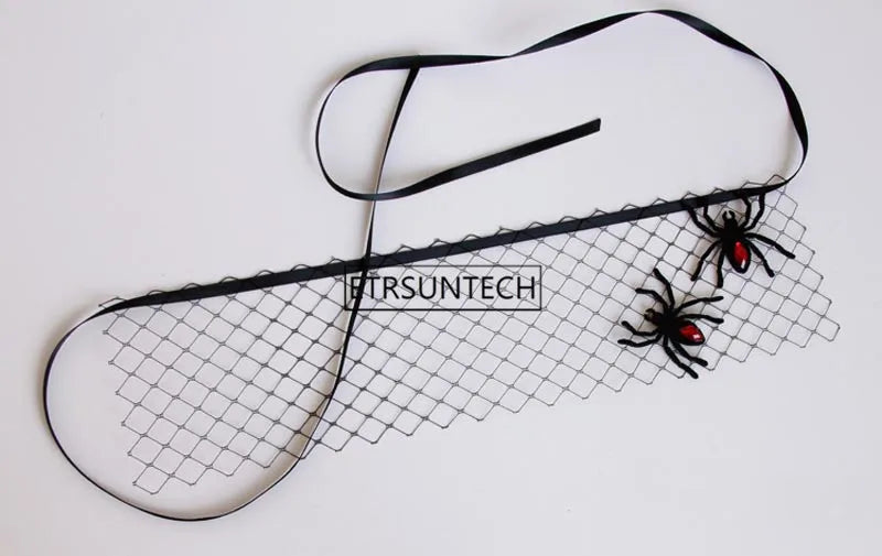 100pcs Spiders on the Mesh Veil Holloween Mask Spider Earrings Choker Women Cosplay Party Masquerade Props