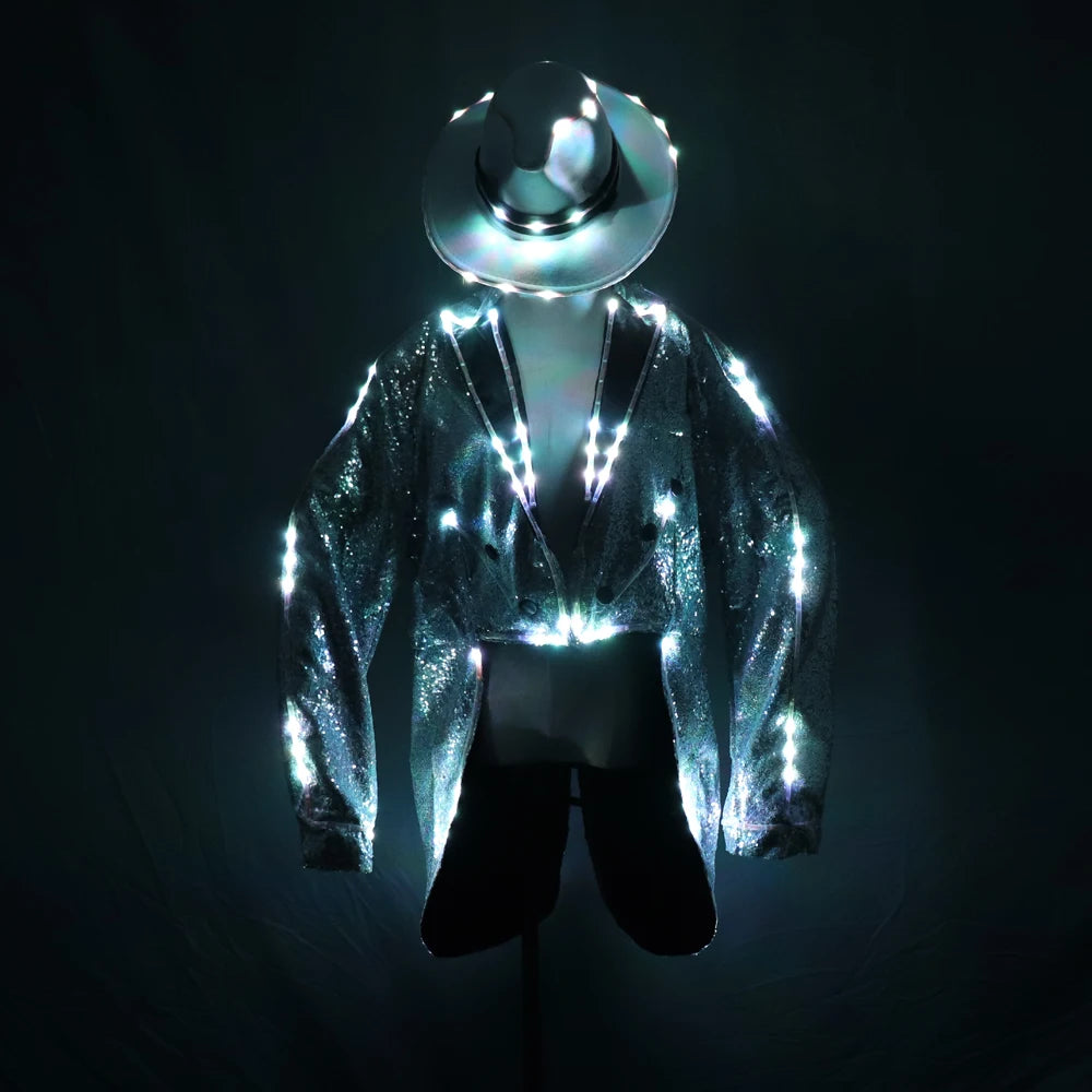 LED Luminous Suit Holloween Led Clothes Jacket Pant Creative Dance Light Costume Luminous Clothes Waterproof Glow Costumes