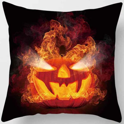 Hot Sale Happy Holloween  Pumpkin Cats Bat Pillow Cases Short Plush High Quality Square Thick Pillow Case Covers