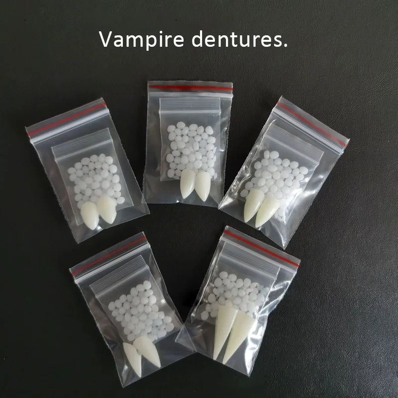 halloween party Fangs Decoration DIY Halloween Resin vampire teeth Props Horror 5g glue friends gifts Cosplay witch false fangs