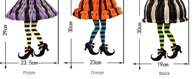 Halloween Decorative Rice Paper High Heels Parachute Pendant Haunted House Bar Scene Layout Props Holloween Decor