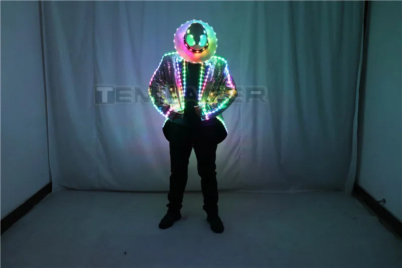 LED Luminous Suit Holloween Led Clothes Jacket Pant Creative Dance Light Costume Luminous Clothes Waterproof Glow Costumes