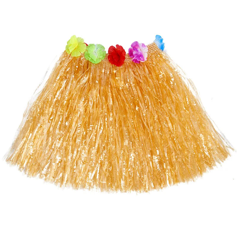 Halloween Performance Props Children's Adult Hawaiian Hula Costume Show Set Custom Straw Cosplay Dresses Holloween Party Supply