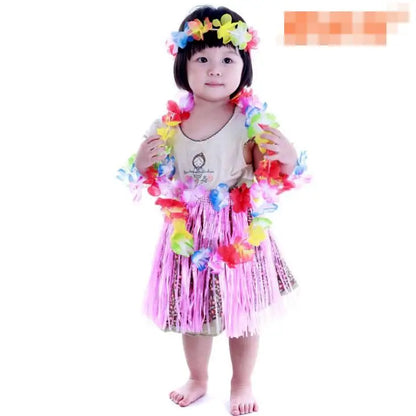 Halloween Performance Props Children's Adult Hawaiian Hula Costume Show Set Custom Straw Cosplay Dresses Holloween Party Supply