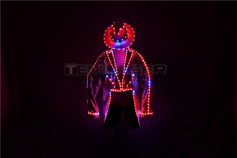 LED Luminous Suit Holloween Led Clothes Jacket Pant Creative Dance Light Costume Luminous Clothes Waterproof Glow Costumes