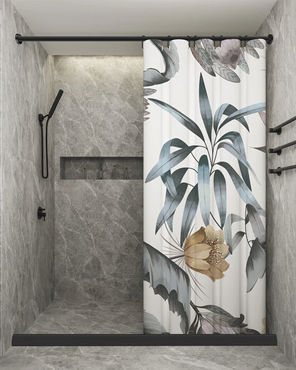 not in-Waterproof Nordic Shower Curtain, Bath Partition, Thicken Fabric, Quality Bathing Tool, Elegant Flowers, Home Decor