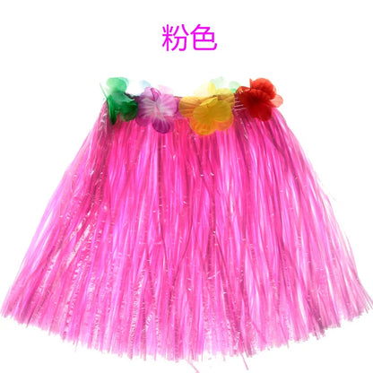 Halloween Performance Props Children's Adult Hawaiian Hula Costume Show Set Custom Straw Cosplay Dresses Holloween Party Supply