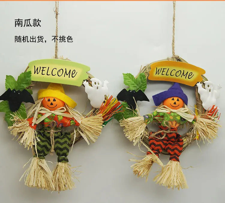 2017 Fashion Holloween Door Hanging Decoration, Wizard and Pumpkin Style