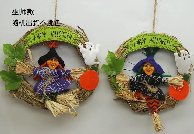 2017 Fashion Holloween Door Hanging Decoration, Wizard and Pumpkin Style