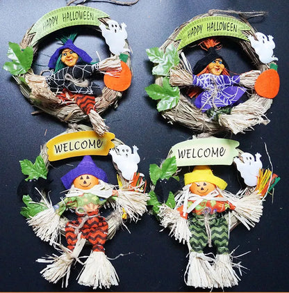 2017 Fashion Holloween Door Hanging Decoration, Wizard and Pumpkin Style