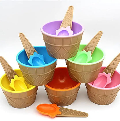 Ice Cream Bowl Spoon Wonderful Gift Children Love Dessert Ice Cream Bowls Cup Kitchen Accessories Dinning Tool Container Holder