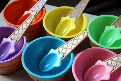 Ice Cream Bowl Spoon Wonderful Gift Children Love Dessert Ice Cream Bowls Cup Kitchen Accessories Dinning Tool Container Holder