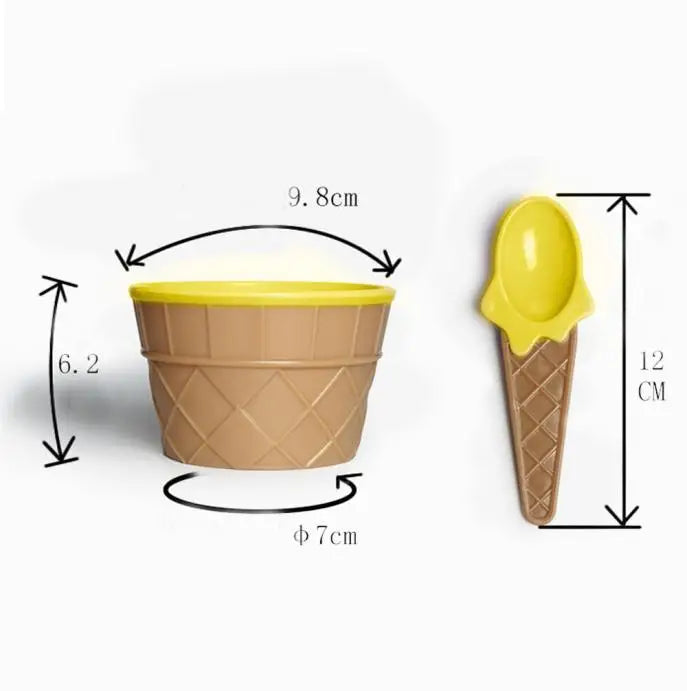 Ice Cream Bowl Spoon Wonderful Gift Children Love Dessert Ice Cream Bowls Cup Kitchen Accessories Dinning Tool Container Holder