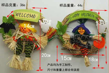 2017 Fashion Holloween Door Hanging Decoration, Wizard and Pumpkin Style