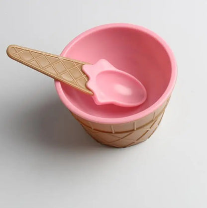 Ice Cream Bowl Spoon Wonderful Gift Children Love Dessert Ice Cream Bowls Cup Kitchen Accessories Dinning Tool Container Holder