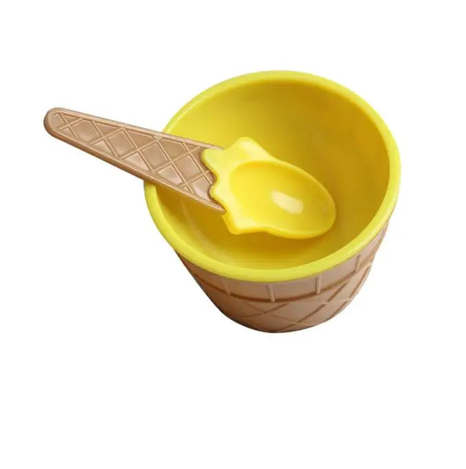 Ice Cream Bowl Spoon Wonderful Gift Children Love Dessert Ice Cream Bowls Cup Kitchen Accessories Dinning Tool Container Holder