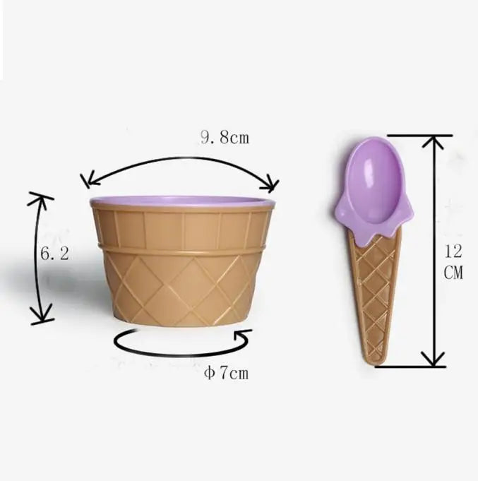 Ice Cream Bowl Spoon Wonderful Gift Children Love Dessert Ice Cream Bowls Cup Kitchen Accessories Dinning Tool Container Holder