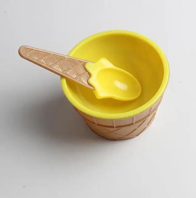 Ice Cream Bowl Spoon Wonderful Gift Children Love Dessert Ice Cream Bowls Cup Kitchen Accessories Dinning Tool Container Holder