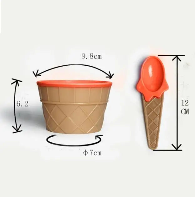 Ice Cream Bowl Spoon Wonderful Gift Children Love Dessert Ice Cream Bowls Cup Kitchen Accessories Dinning Tool Container Holder