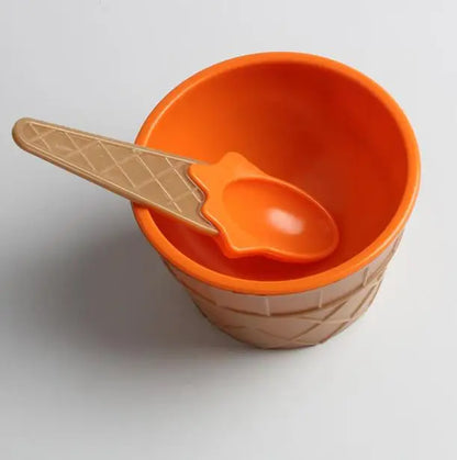 Ice Cream Bowl Spoon Wonderful Gift Children Love Dessert Ice Cream Bowls Cup Kitchen Accessories Dinning Tool Container Holder