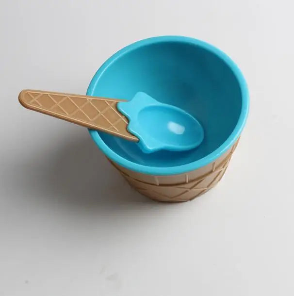 Ice Cream Bowl Spoon Wonderful Gift Children Love Dessert Ice Cream Bowls Cup Kitchen Accessories Dinning Tool Container Holder