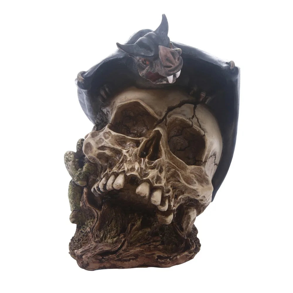 Creative Skull Snake Owl Wolf Statue Resin Animal Skeleton Sculpture Home Office Desk Decoration Ornament Gift Halloween Decor