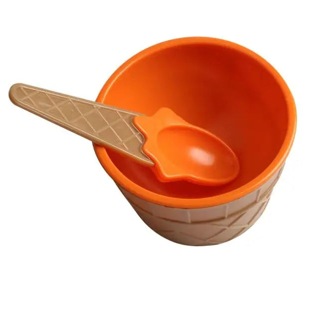 Ice Cream Bowl Spoon Wonderful Gift Children Love Dessert Ice Cream Bowls Cup Kitchen Accessories Dinning Tool Container Holder