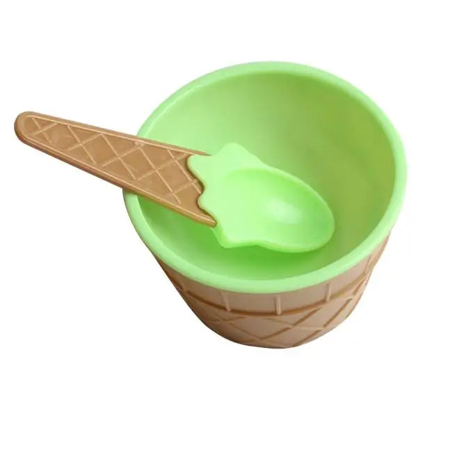 Ice Cream Bowl Spoon Wonderful Gift Children Love Dessert Ice Cream Bowls Cup Kitchen Accessories Dinning Tool Container Holder