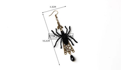 100pcs Spiders on the Mesh Veil Holloween Mask Spider Earrings Choker Women Cosplay Party Masquerade Props