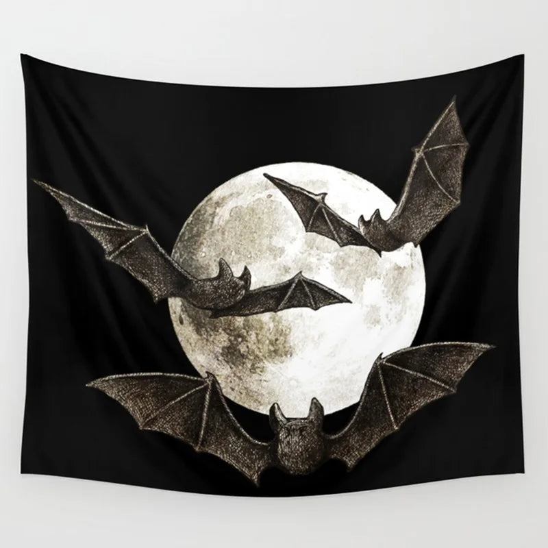 Holloween switch ghoul skull bat wall art tapestry background wall decoration square polyester peach skin wall hanging tapestry