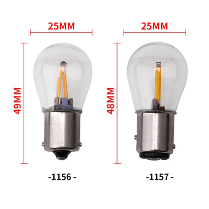 2pcs 1156 P21W BA15S 1157 BAY15D LED COB Filament Chip Car Reverse Bulb Parking Lamp Auto Brake Lights 12V Red White Yellow