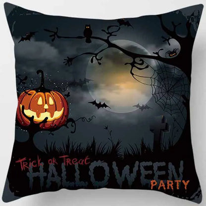 Hot Sale Happy Holloween  Pumpkin Cats Bat Pillow Cases Short Plush High Quality Square Thick Pillow Case Covers