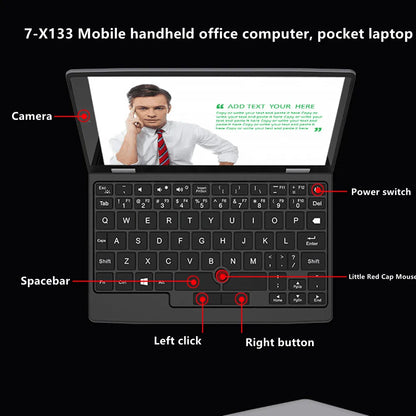 7 Inch Mini Laptop N4000 Notebook Touch Screen Portable Netbook Windows 10 Mini PC Micro Computer Bluetooth 4.2 12GB 1TB