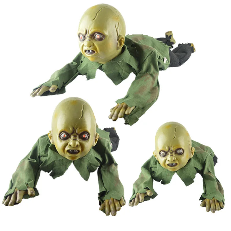 Halloween Crawling Zombie Prop Animated Horror Babies Doll  Ghost Haunted House Party Supplies Bar Club Ornaments Holloween