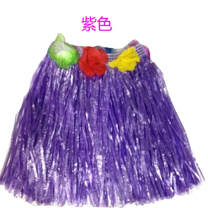 Halloween Performance Props Children's Adult Hawaiian Hula Costume Show Set Custom Straw Cosplay Dresses Holloween Party Supply