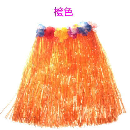 Halloween Performance Props Children's Adult Hawaiian Hula Costume Show Set Custom Straw Cosplay Dresses Holloween Party Supply