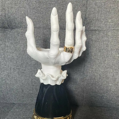 Halloween Decoration Witch Hand Candlestick Resin Table Candle Stick Gothic Home Decoration Scary Devil Palm Devil Hand ornament