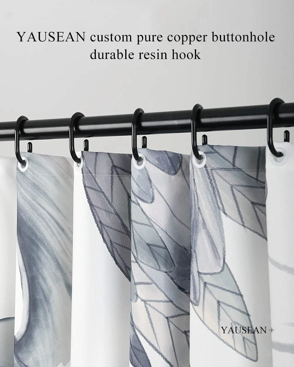 not in-Waterproof Nordic Shower Curtain, Bath Partition, Thicken Fabric, Quality Bathing Tool, Elegant Flowers, Home Decor