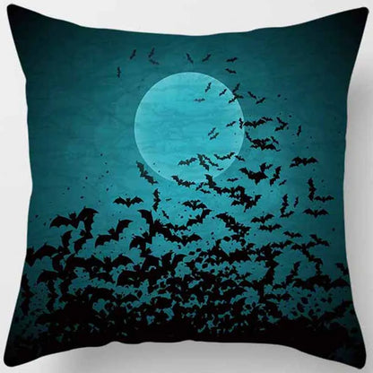 Hot Sale Happy Holloween  Pumpkin Cats Bat Pillow Cases Short Plush High Quality Square Thick Pillow Case Covers